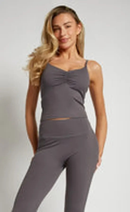 Charcoal Grey Ruched Cami Top