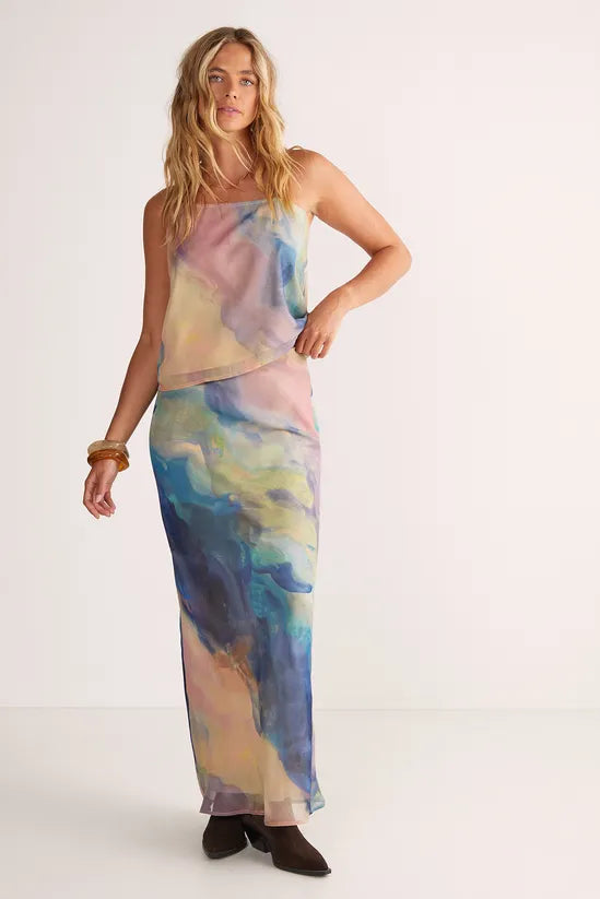 Chiffon Marble Print Cami Top