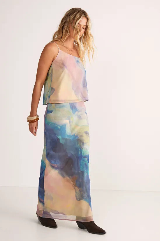 Chiffon Marble Print Cami Top