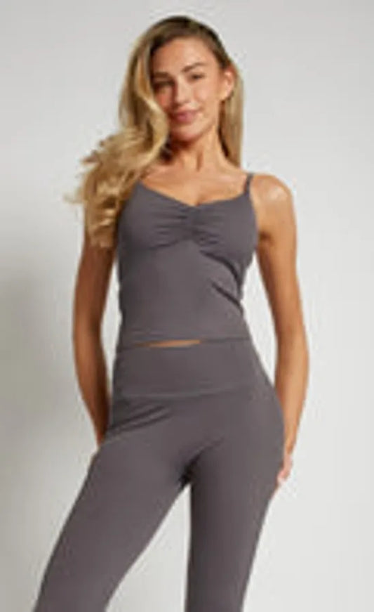 Charcoal Grey Ruched Cami Top